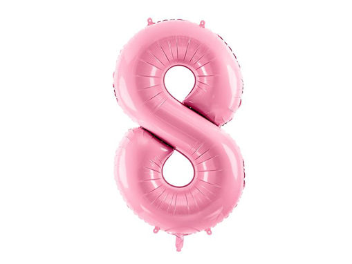Picture of FOIL BALLOON NUMBER 8 PASTEL PINK 34 INCH